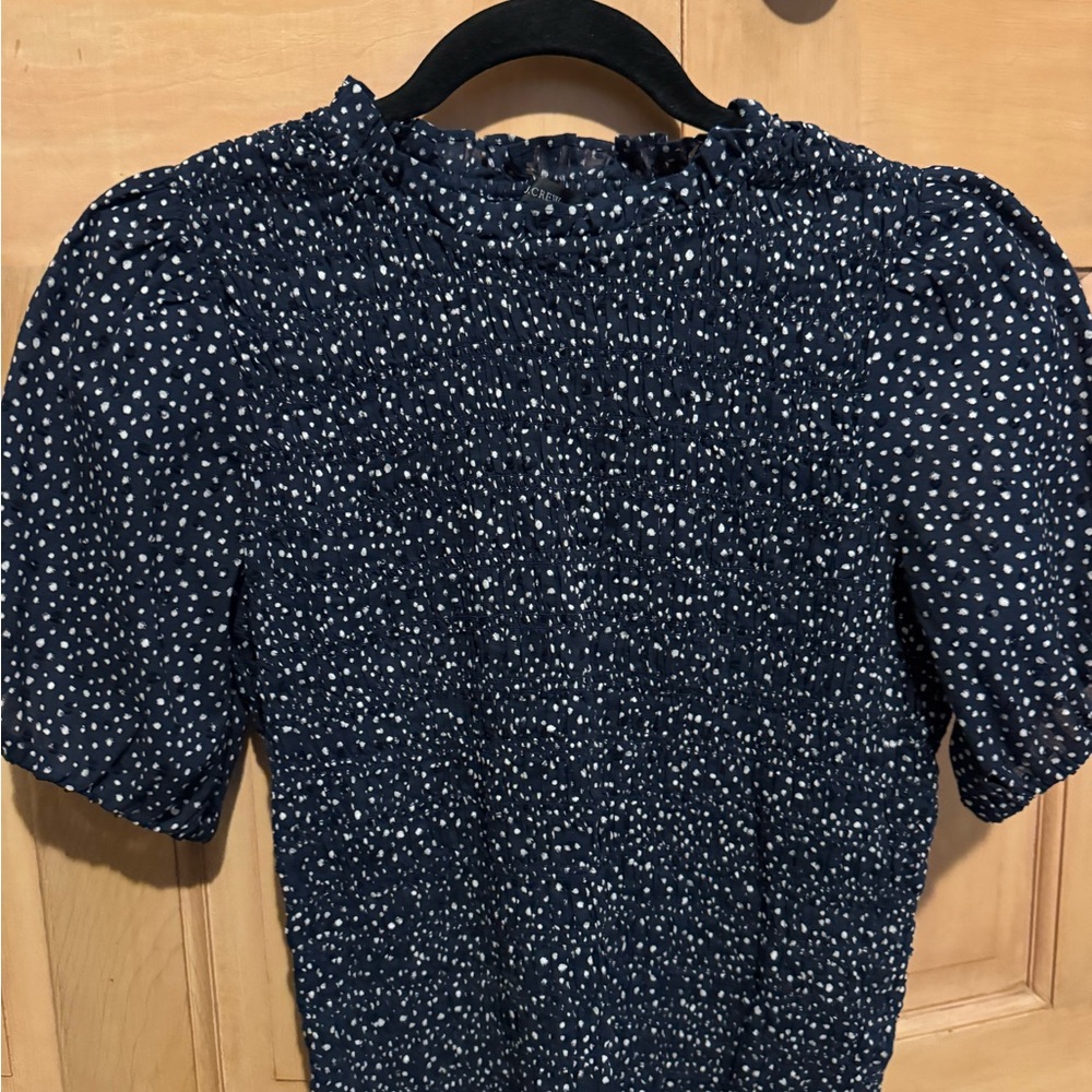 Navy Polka Dot Blouse